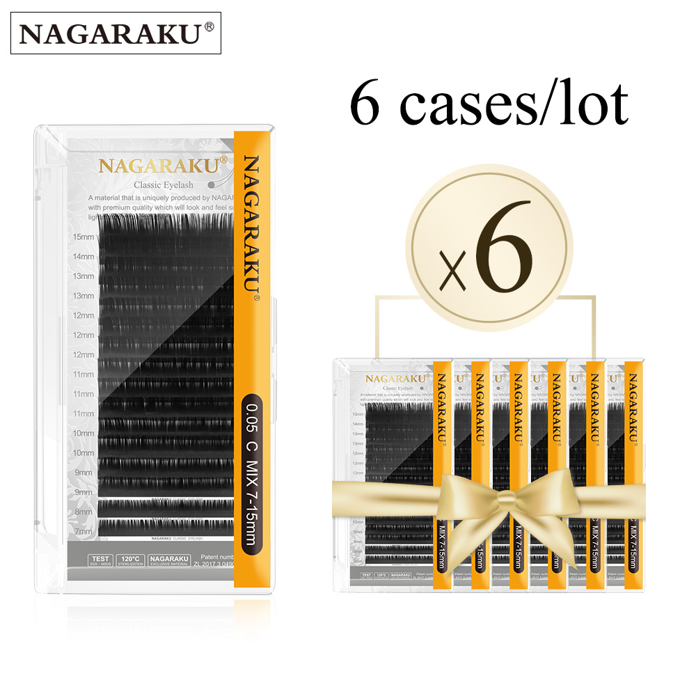 Eyelash Extension Course - NAGARAKU 6 Cases Classic Mix Eyelash