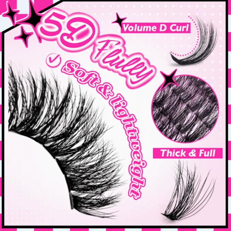 Eyelash Extension Glue - Natural Cluster Feather Lash Kit Segmented