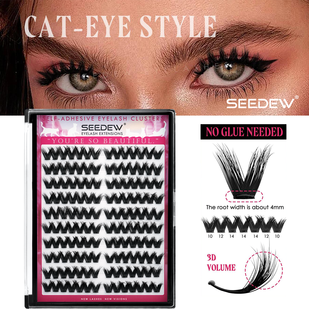 Eyelash Extension Glue - SEEDEW 3D V-shaped Thick False Eyelashes