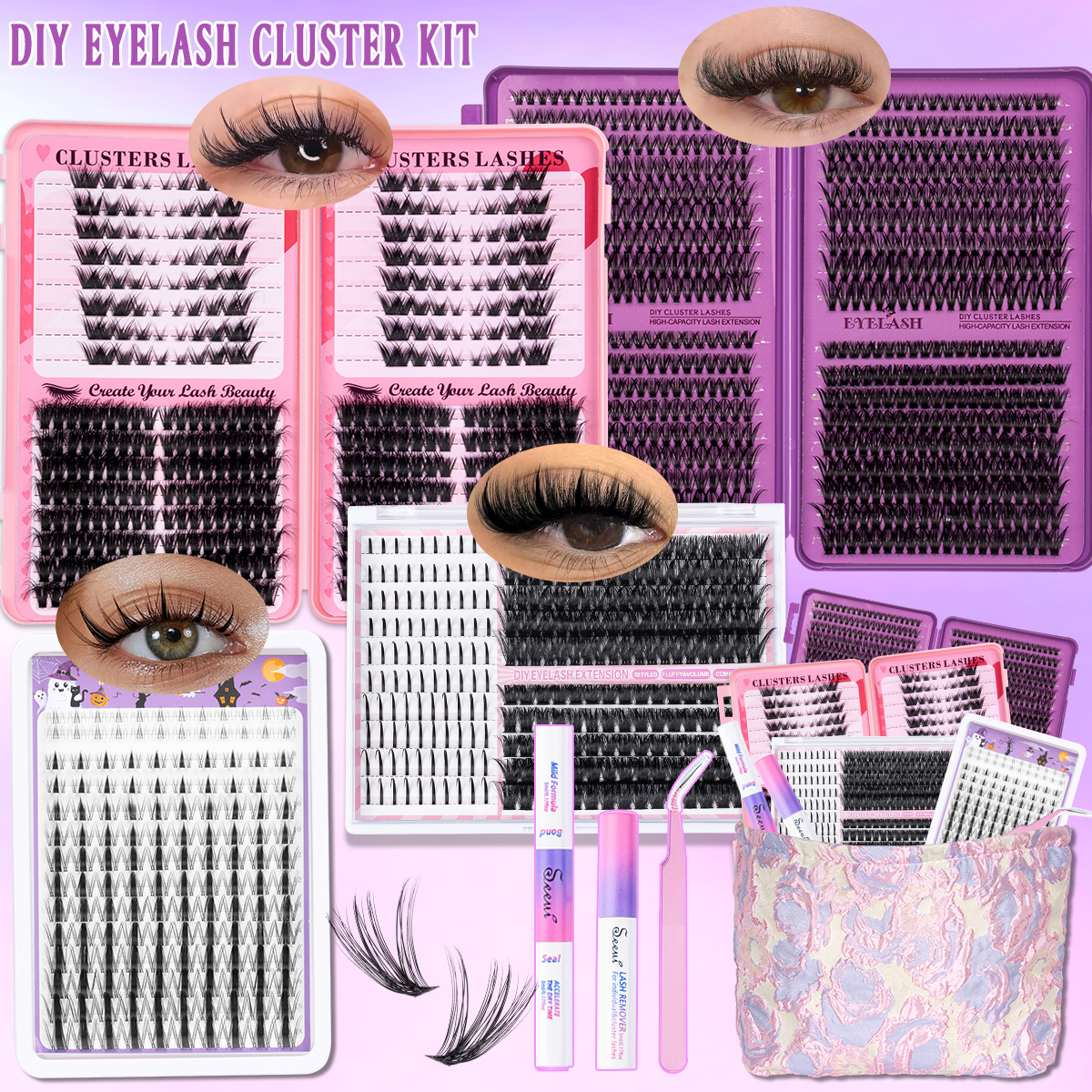 Eyelash Extension Equipment - DIY Cluster Lashes Kit Individual Lashes