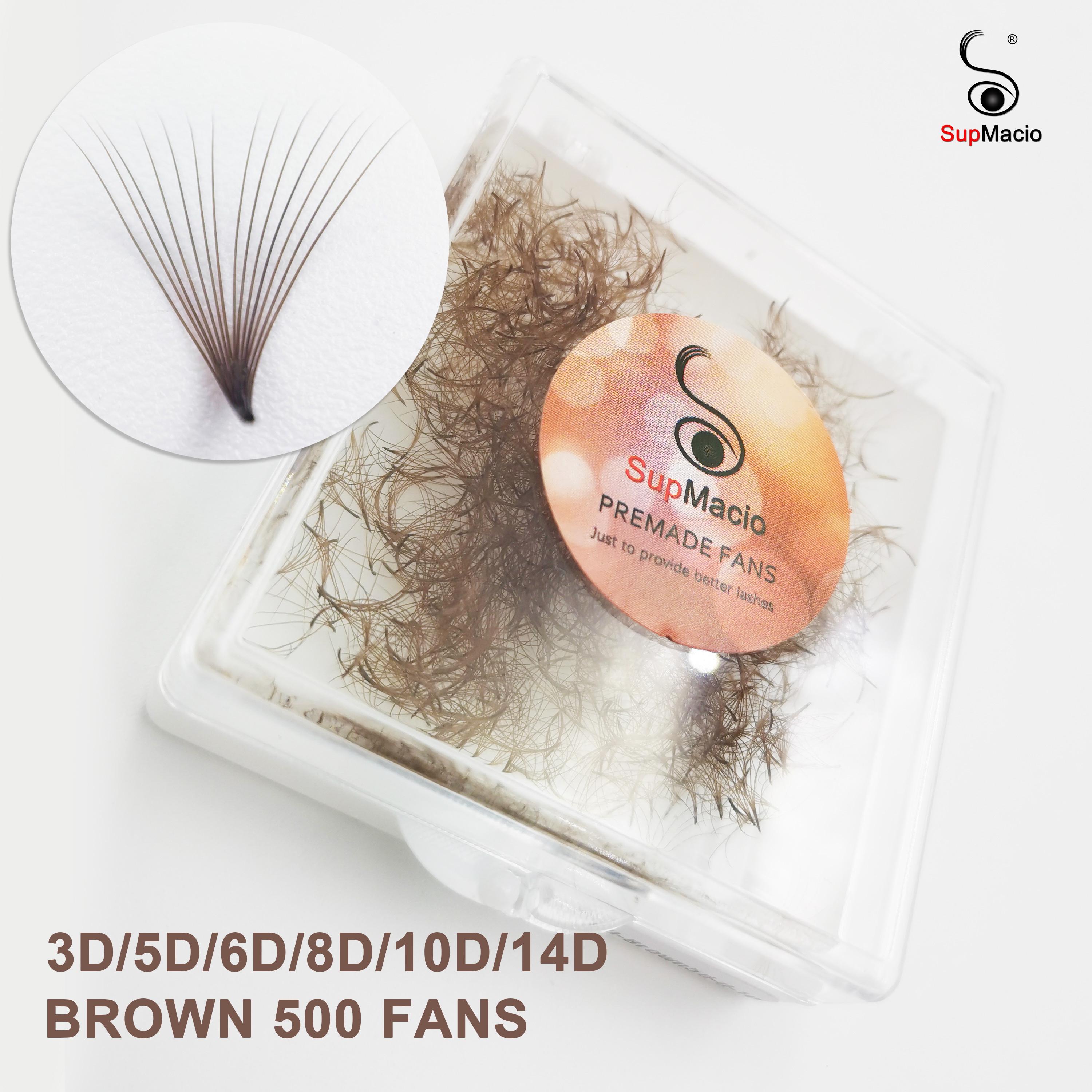 Eyelash Extension Russian Volume - Supmacio Brown Loose Fan Lash Extensions