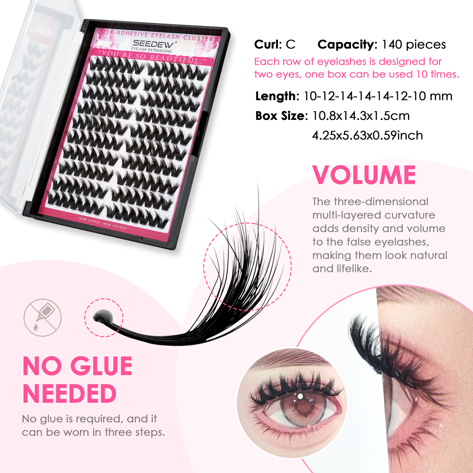 SEEDEW 3D V-shaped Thick False - Eyelash Extension Glue avaliação e preço