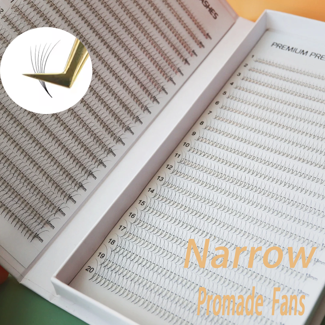 800/1600 Fans Narrow Premade L - Eyelash Extension Russian Volume avaliação e preço