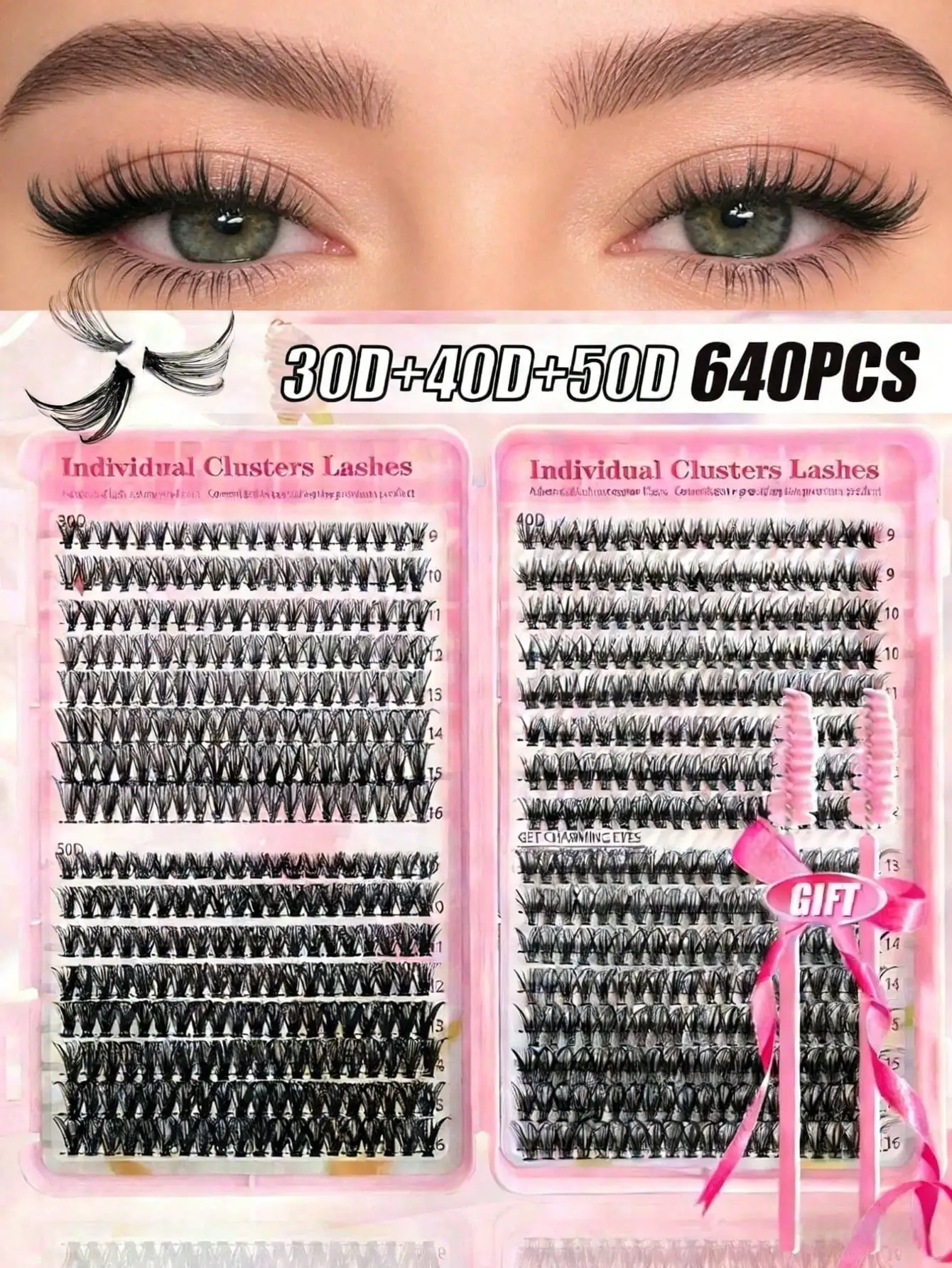 640Pcs Lash Clusters Kit 30D+4 - Eyelash Extension Equipment avaliação e preço