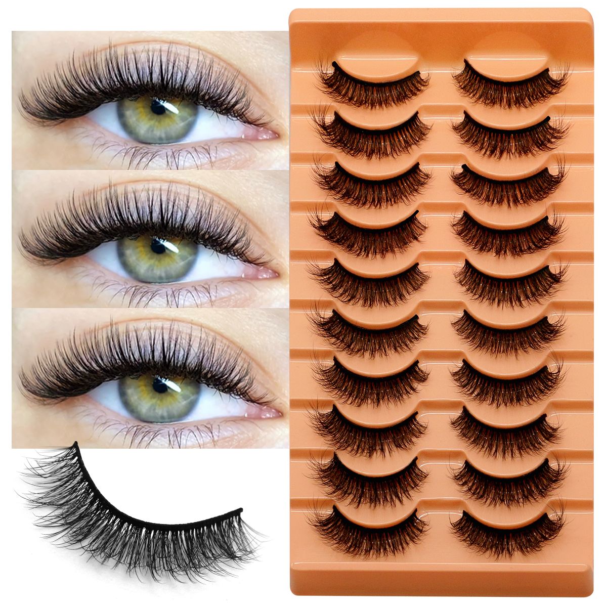 10 Pairs Lashes 6D Faux Mink E - Faux Mink Lash avaliação e preço