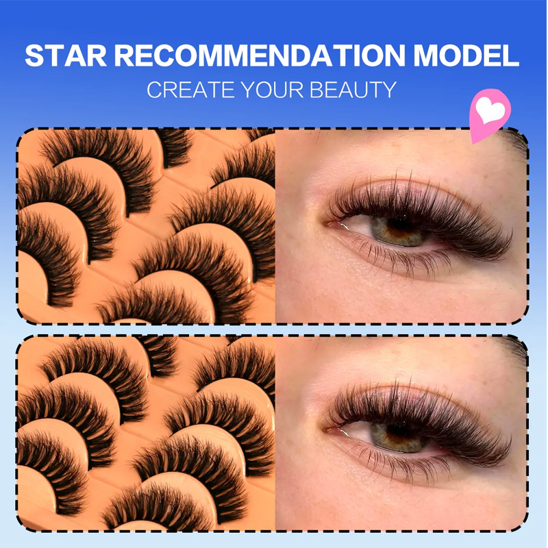 10 Pairs Lashes 6D Faux Mink E - Faux Mink Lash avaliação e preço