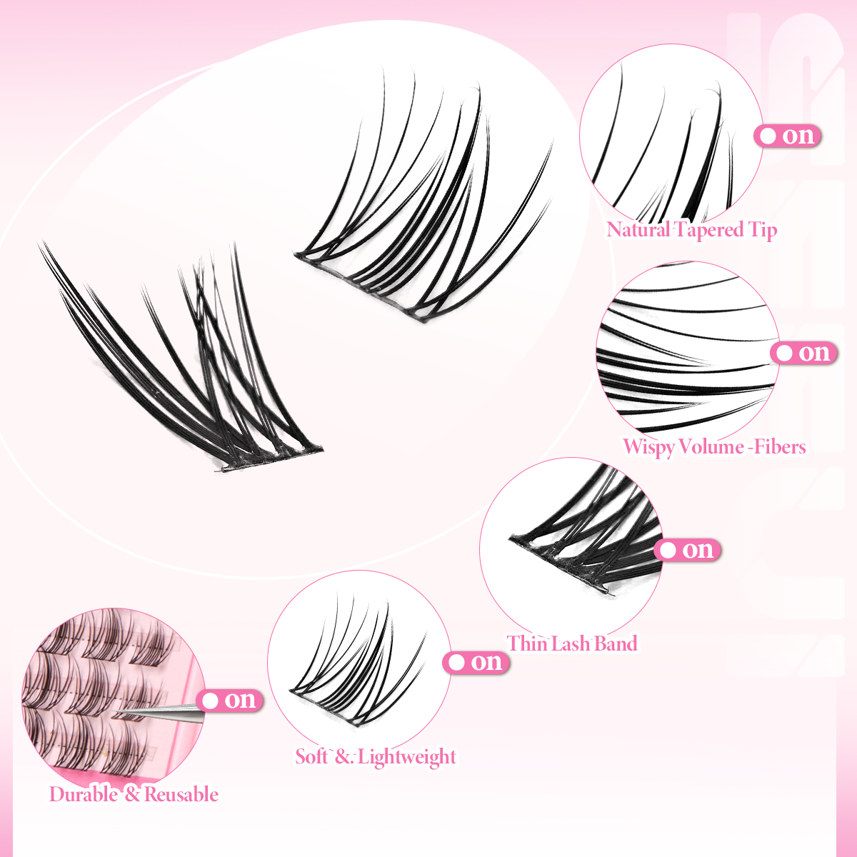 DIY Eyelashes Clusters Natural - Eyelash Extension Equipment avaliação e preço