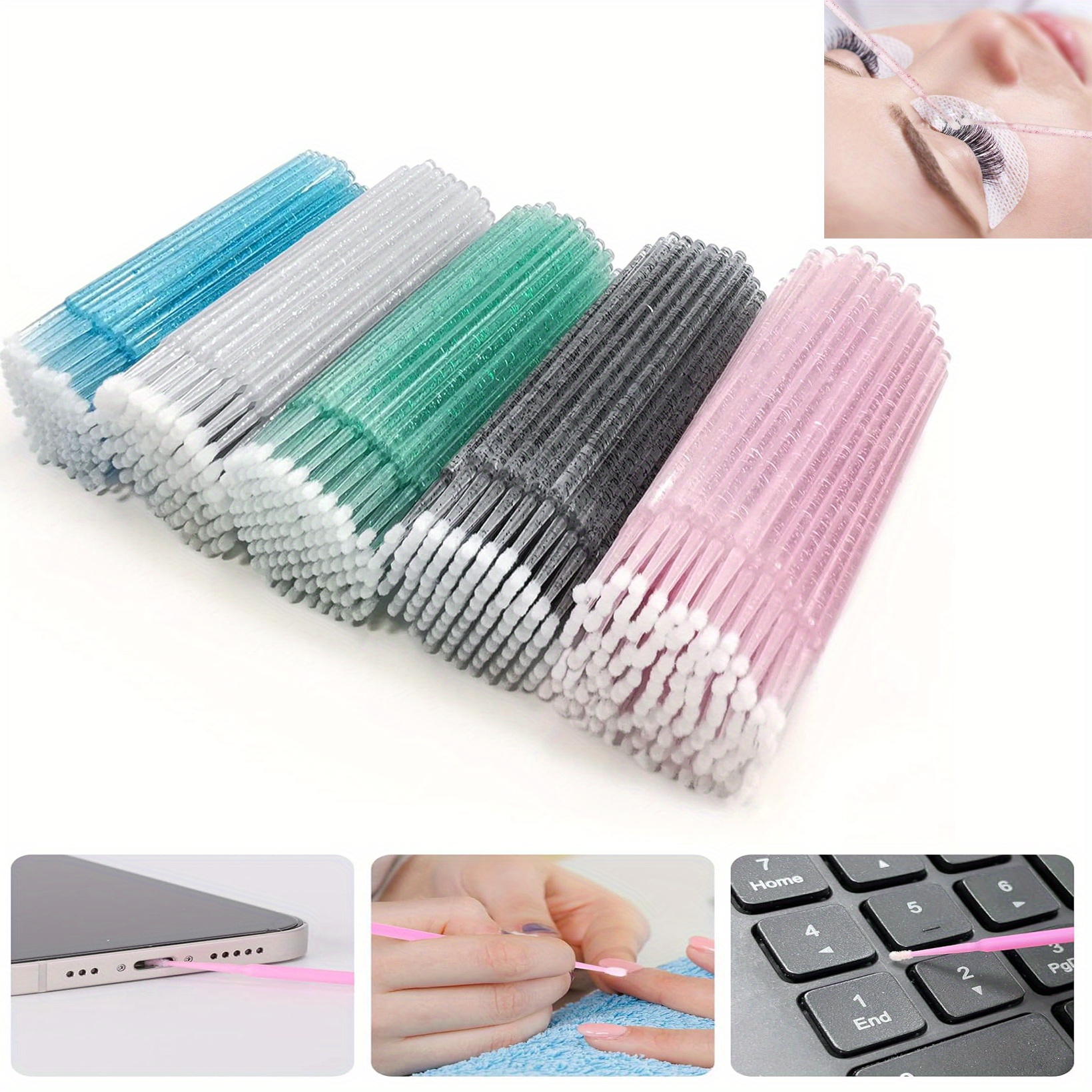 500PCS 5-Color Coded Micro Bru - Eyelash Extension Glue avaliação e preço