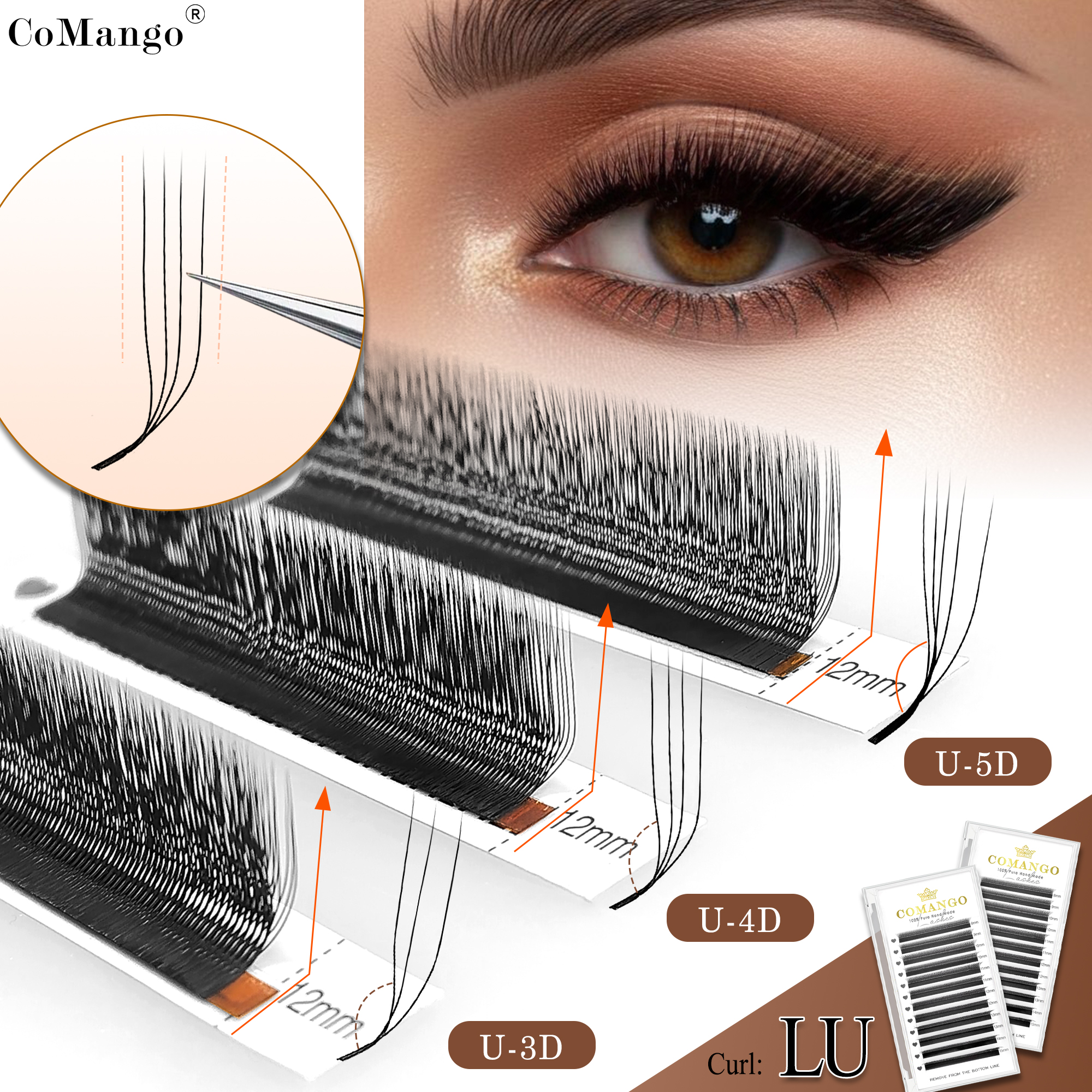 CoMango 3D 4D 5D U Shaped LU C - Eyelash Extension Yy avaliação e preço