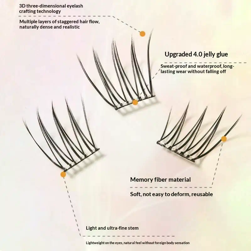 7 Rows Self-Adhesive Eyelashes - Eyelash Extension Glue avaliação e preço