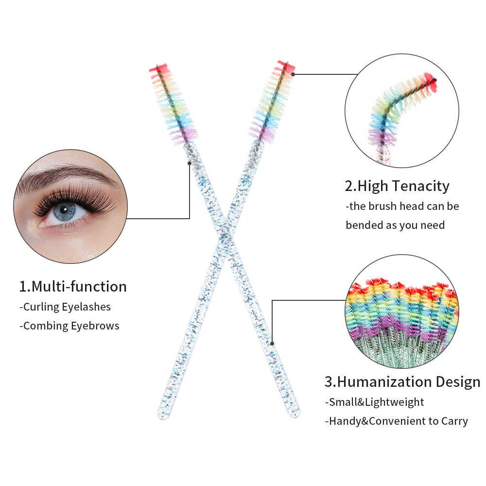 50PCS Rainbow Crystal Eyelash  - Eyelash Extension Course avaliação e preço