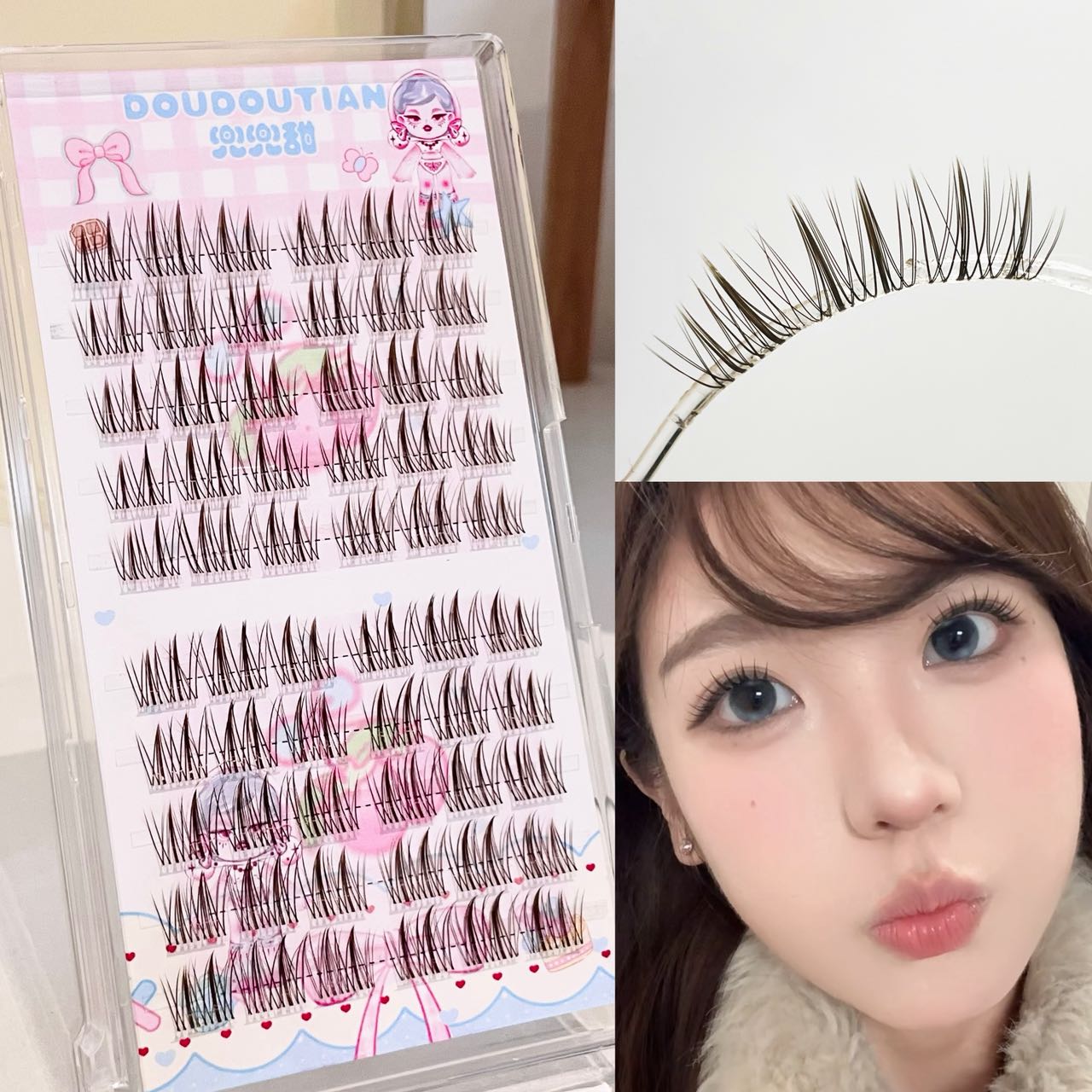 Doudoutian Brown Black Cluster - Eyelash Extension Natural avaliação e preço