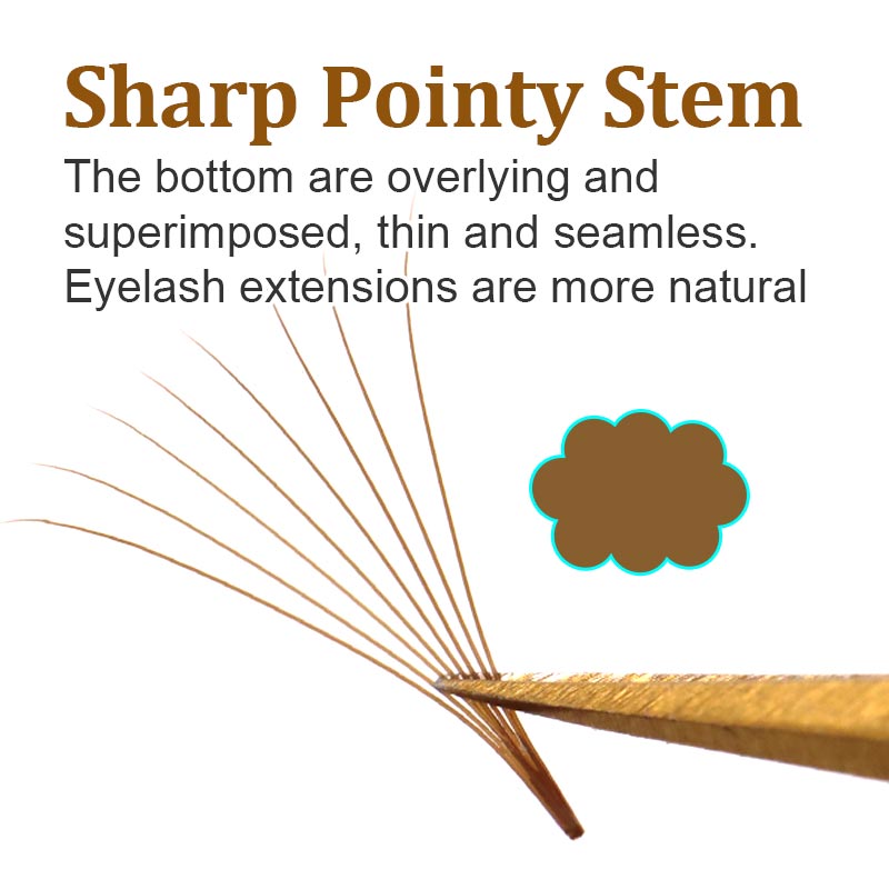 320 Colored Pointy Base Brown  - Eyelash Extension Russian Volume avaliação e preço