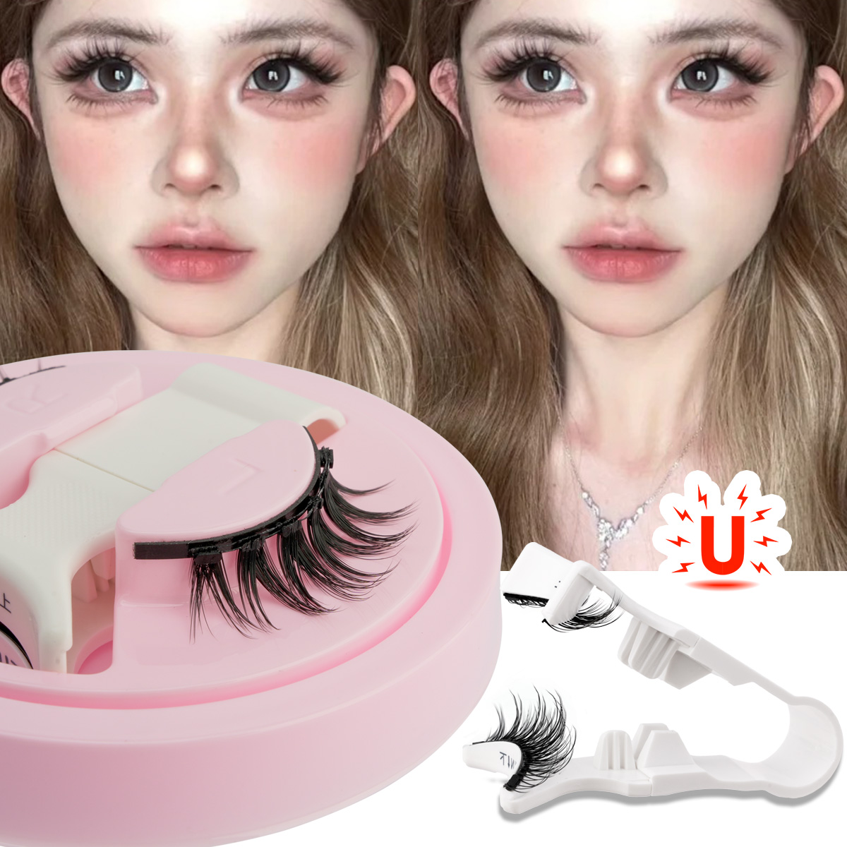 New 1 Pair Magnetic Eyelashes  - Faux Mink Lash avaliação e preço
