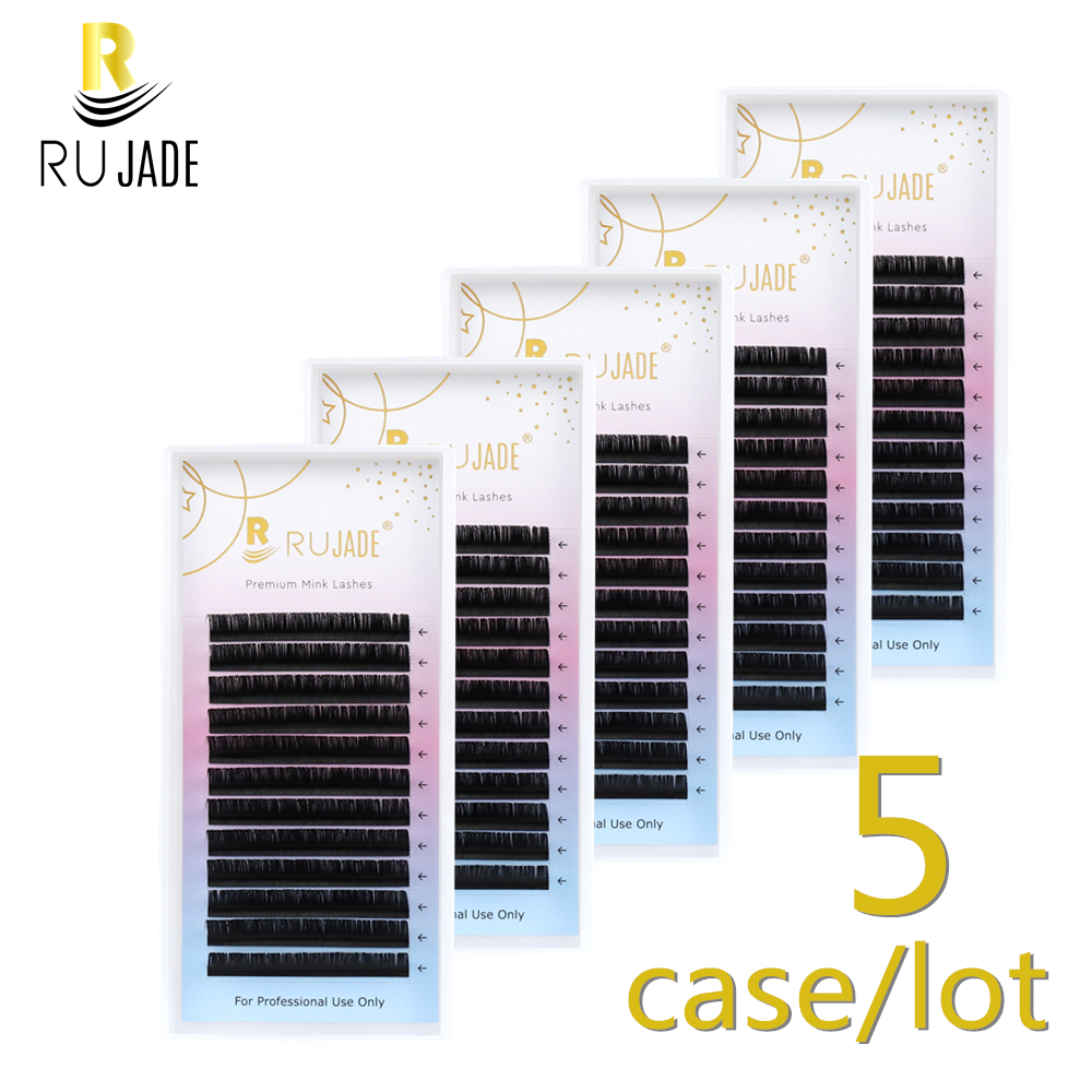 RUJADE 5 Cases/Lot False Eyela - Eyelash Extension Russian Volume avaliação e preço