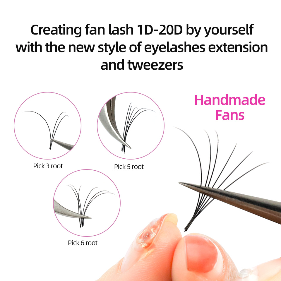 RUJADE 5 Cases/Lot False Eyela - Eyelash Extension Russian Volume avaliação e preço