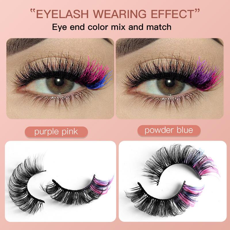7 Pairs Colorful False Eyelash - Eyelash Extension Natural avaliação e preço